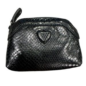 Brighton Heart Coin Pouch - leopard print interior snakeskin new!